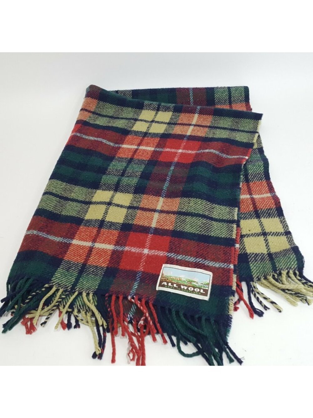 Tartan Plaid Horse Saddle Square 100% All Wool Blanket 48 x 34 Scotland Camp